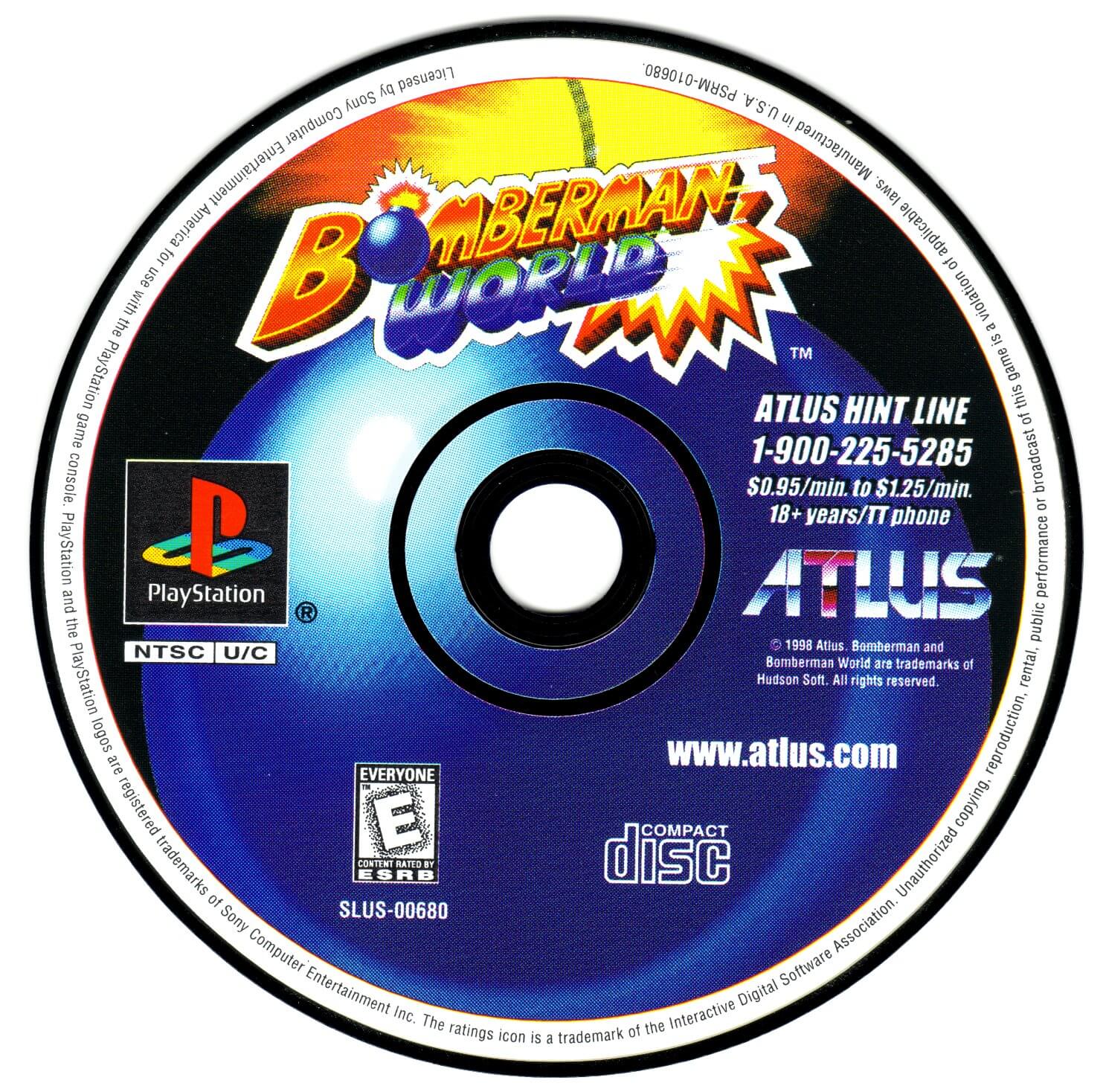 Лицензионный диск NTSC Bomberman World для PlayStation